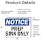 Signmission Prep Sink Only, 7 in W x Rectangle, Vinyl Decal OS-2PACK-NS-D-57-L-17788 - alternate 6